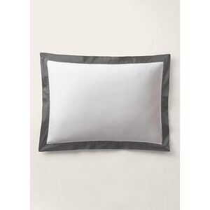 Ralph‎ Lauren Organic Cotton Sateen Border Sham King - Graphite NEW